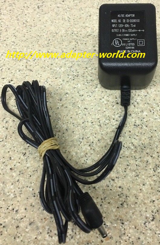 *100% Brand NEW* DE-35-DC090100 9V AC/DC Wall Adapter Charger Switching Power Supply Free shipping!